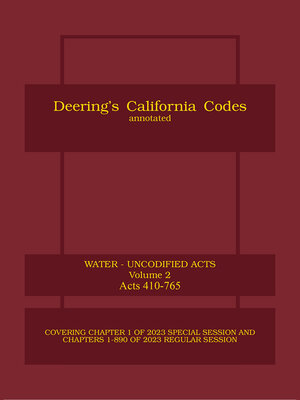 cover image of Deering's California Water Code, Annotated